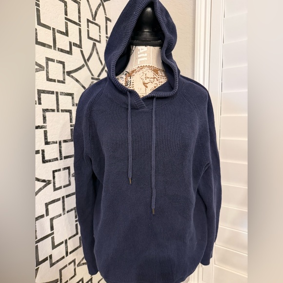 Polo Ralph Lauren Tops - Lauren Ralph Lauren Women’s Blue Hoodie Waffle Knit XL Cotton Pullover